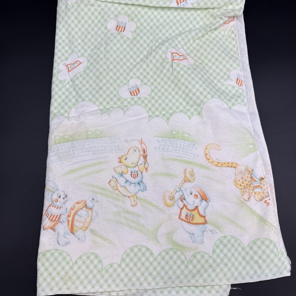 Vtg Dundee (?)  Shirt Tales Cotton Flannel Baby Receiving Blanket 25x40"
